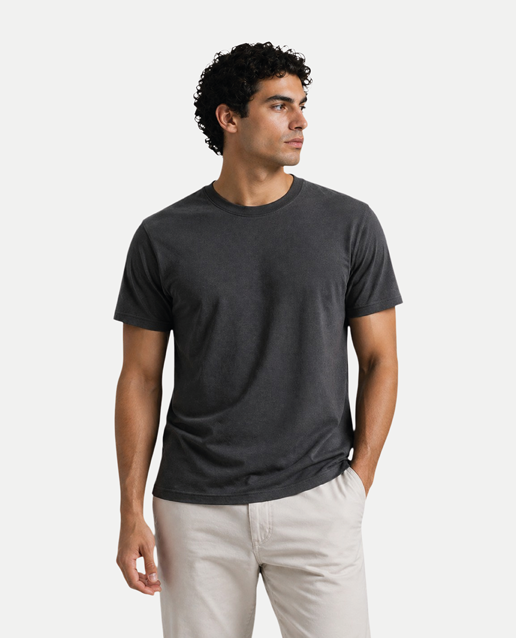T-Shirt Deep Charcoal Round Neck | Limited Edition Pima Cotton Men