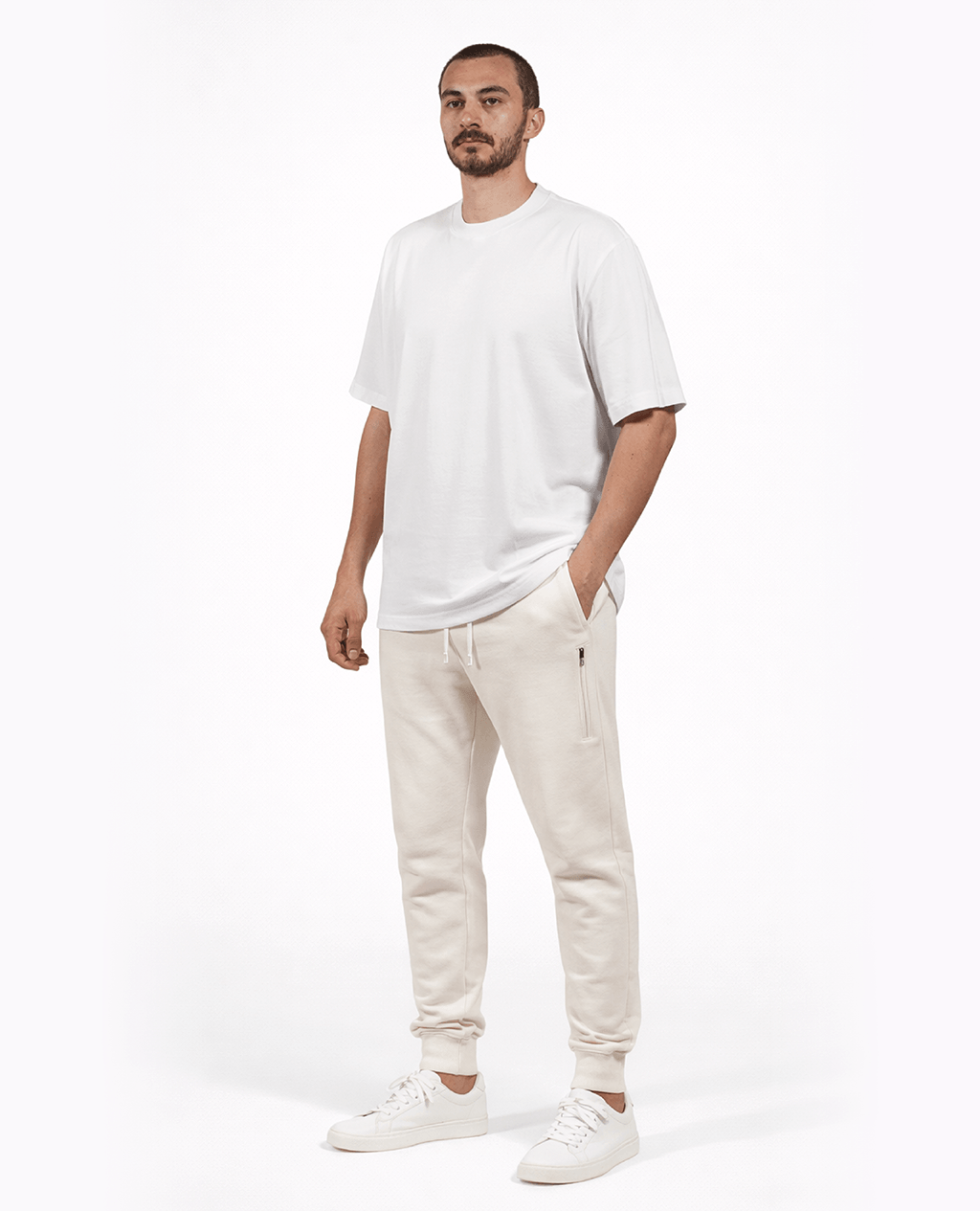Joggers Cream Lightweight Sport Fit | Pima Cotton