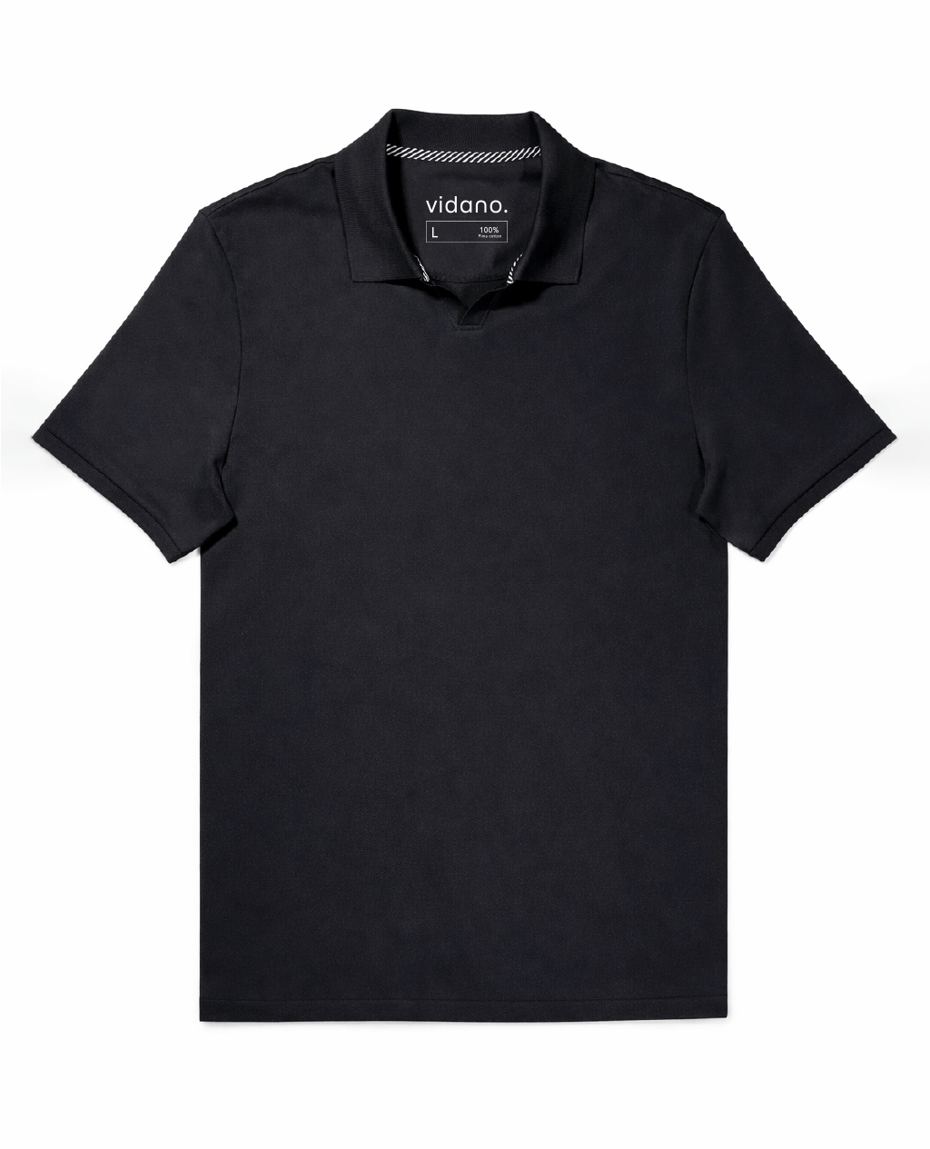 Polo Black Open Collar | Pima Cotton Men