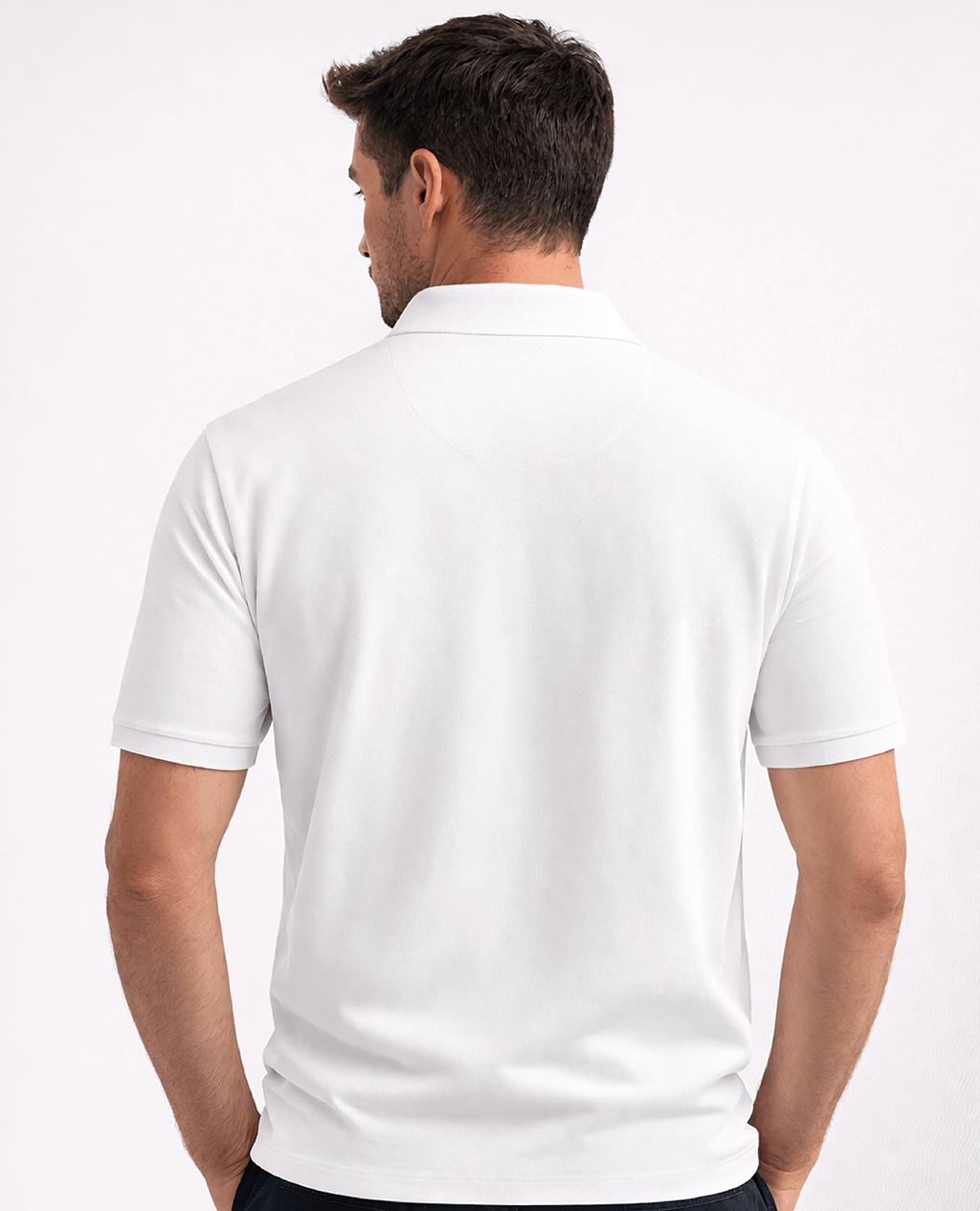 Polo White Open Collar | Pima Cotton Men