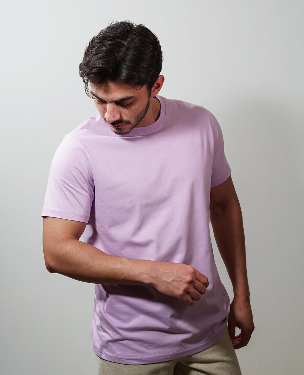 T-Shirt Lilac Round Neck | Limited Edition Pima Cotton Men