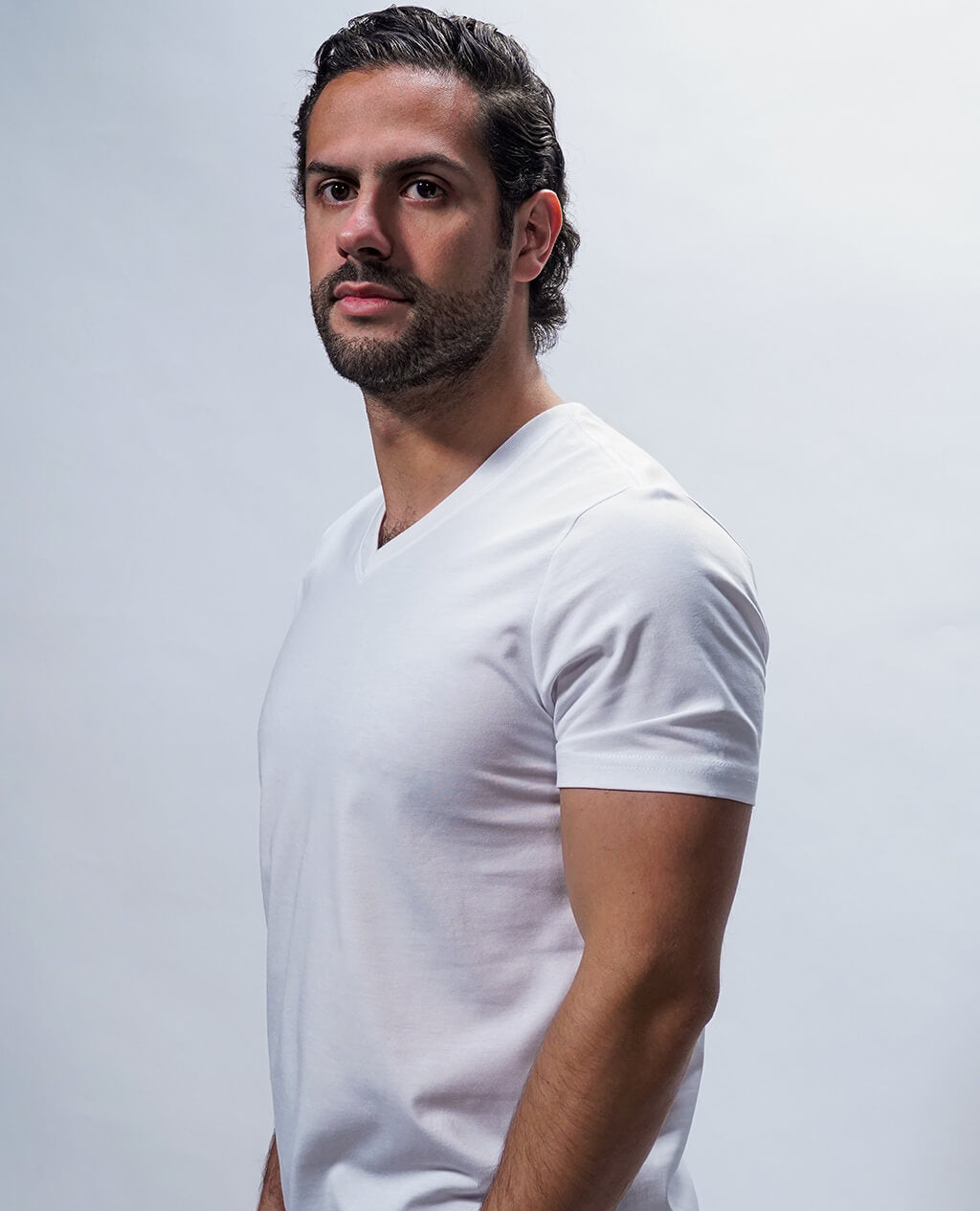 T-Shirt White V Neck | Pima Cotton Men