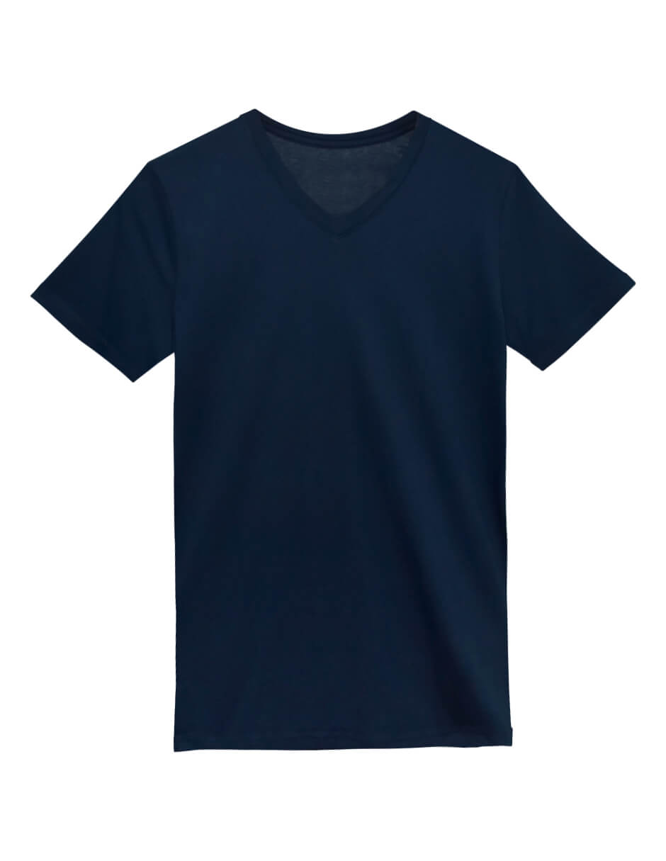 T-Shirt Navy Blue V Neck | Pima Cotton Men