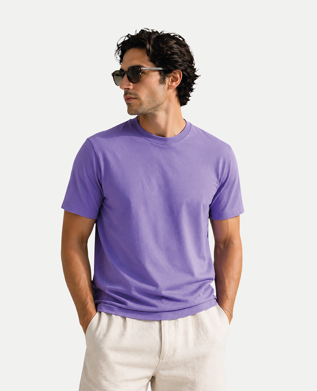 T-Shirt Violet Round Neck | Limited Edition Pima Cotton Men