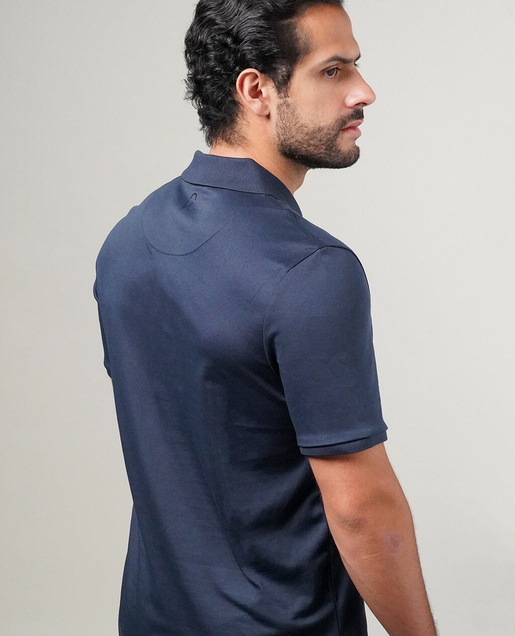 Polo Navy Blue Open Collar | Pima Cotton Men