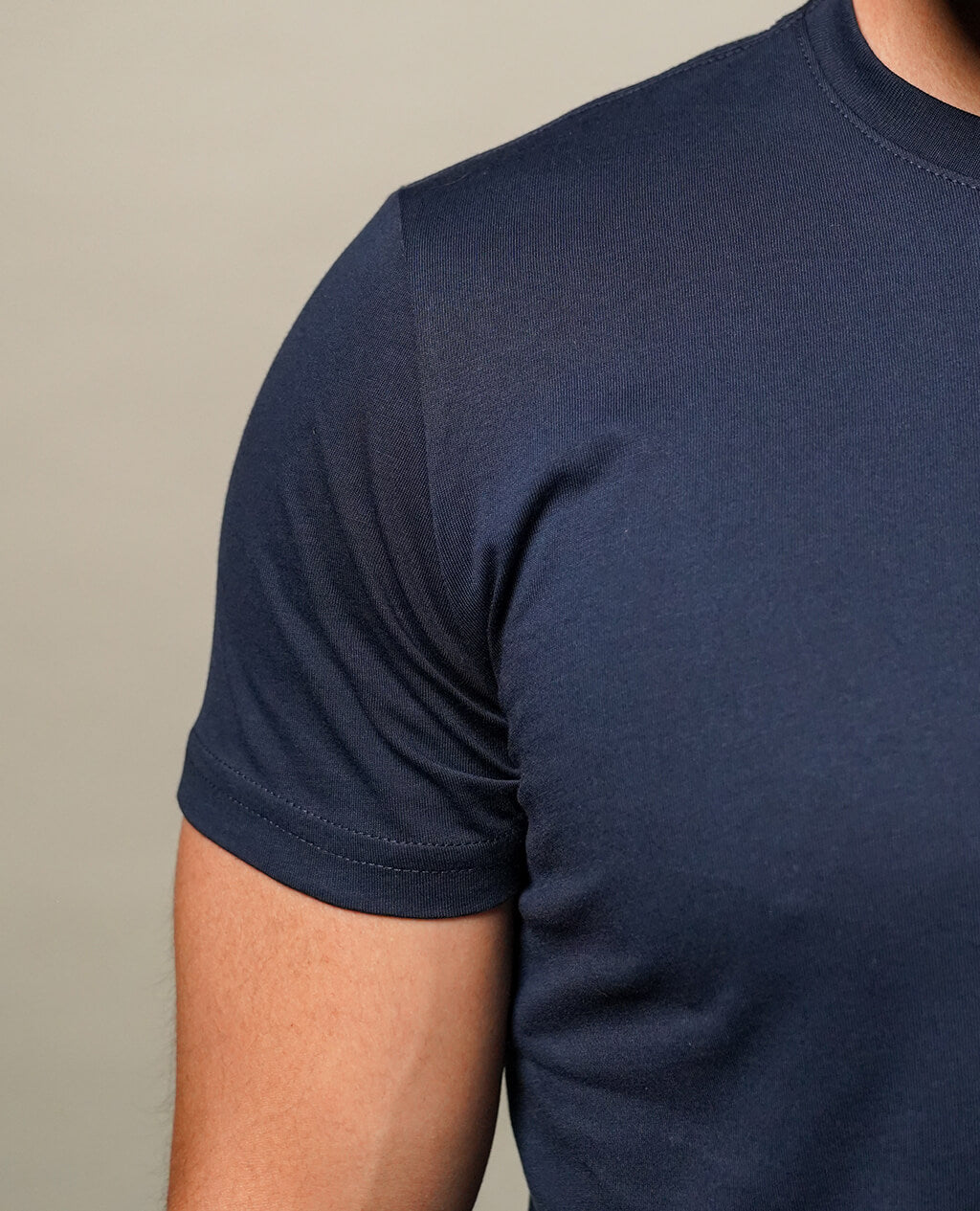 3-Pack T-Shirts Navy Blue Round Neck | Premium Pima Cotton Men