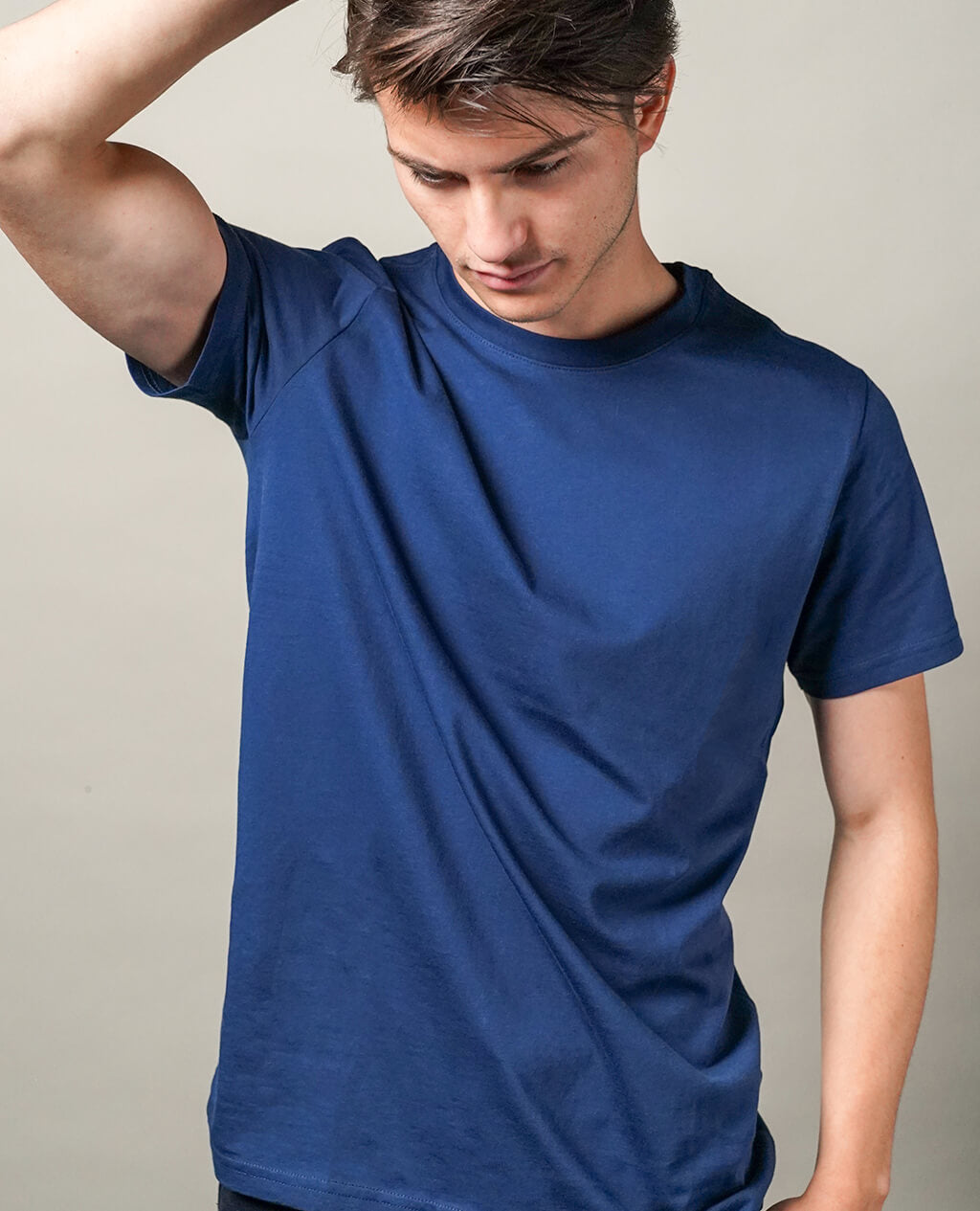 T-Shirt Blue Steel Round Neck | Limited Edition Pima Cotton Men