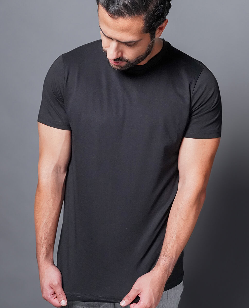 T-Shirt Black Round Neck | Pima Cotton Men