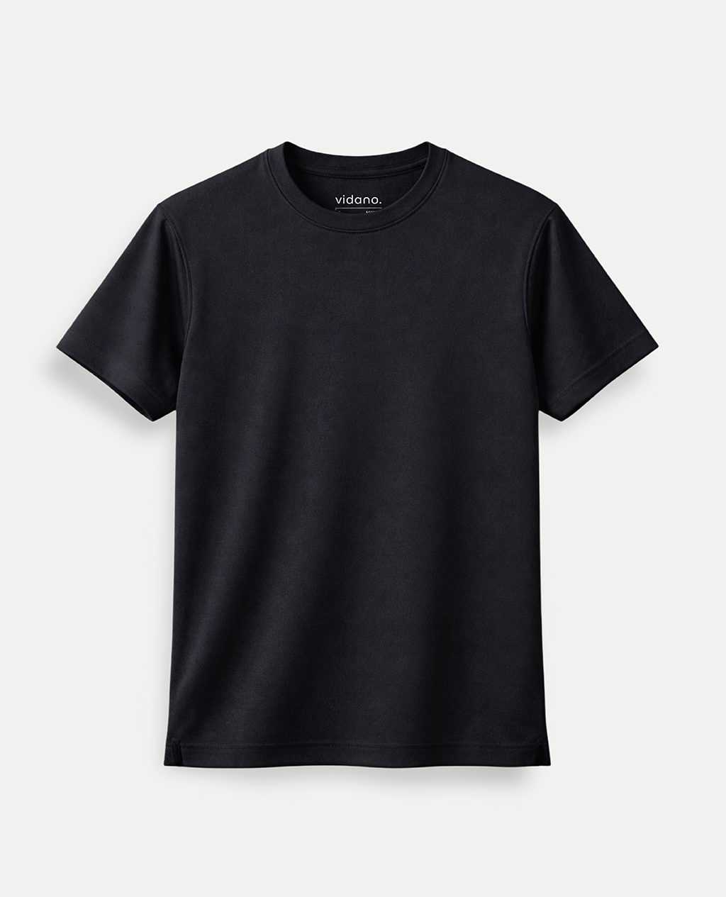 T-Shirt Black Sport Round Neck | Piqué Pima Cotton Men