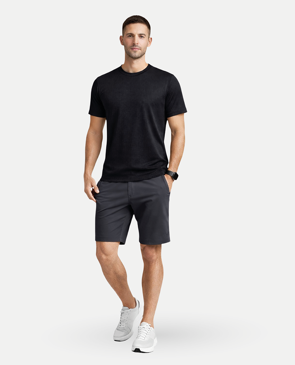 T-Shirt Black Sport Round Neck | Piqué Pima Cotton Men