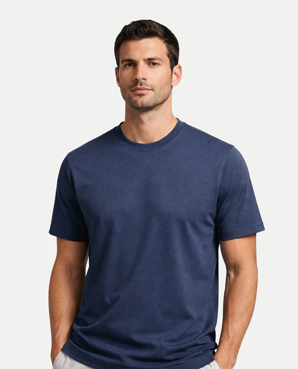 T-Shirt Blue Steel Sport Round Neck | Piqué Pima Cotton Men