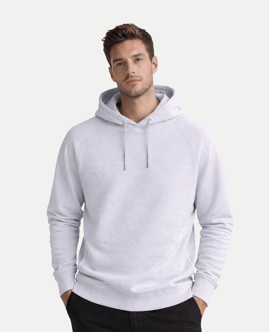 Hoodie Ice Gray Lightweight Round Neck | Pima Cotton