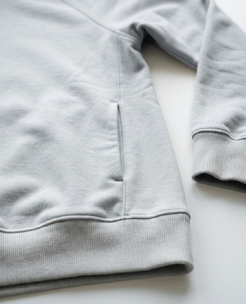 Hoodie Ice Gray Lightweight Round Neck | Pima Cotton