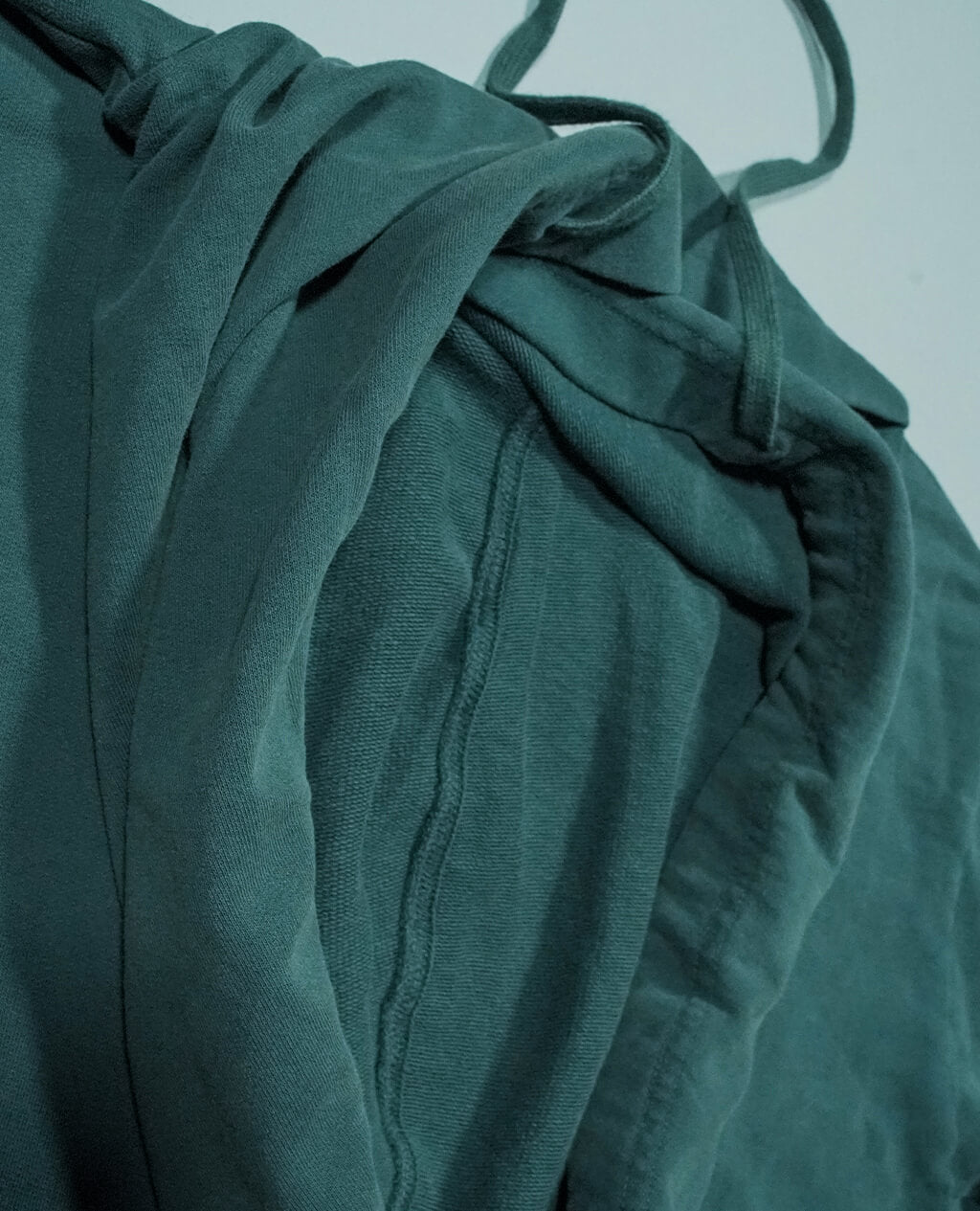 Hoodie Green Lightweight Cross Neck | Pima Cotton