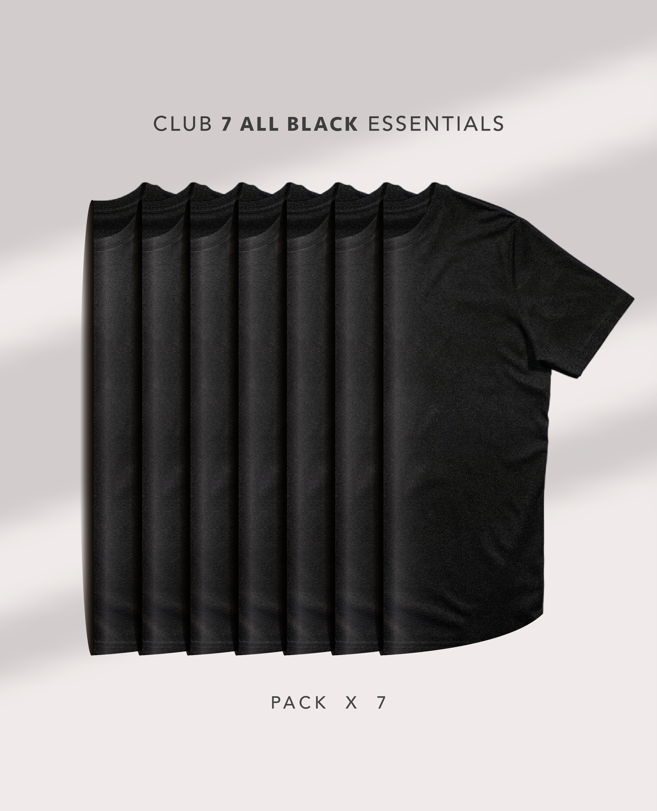 7-Pack T-Shirts All Black Essentials | Premium Pima Cotton Men
