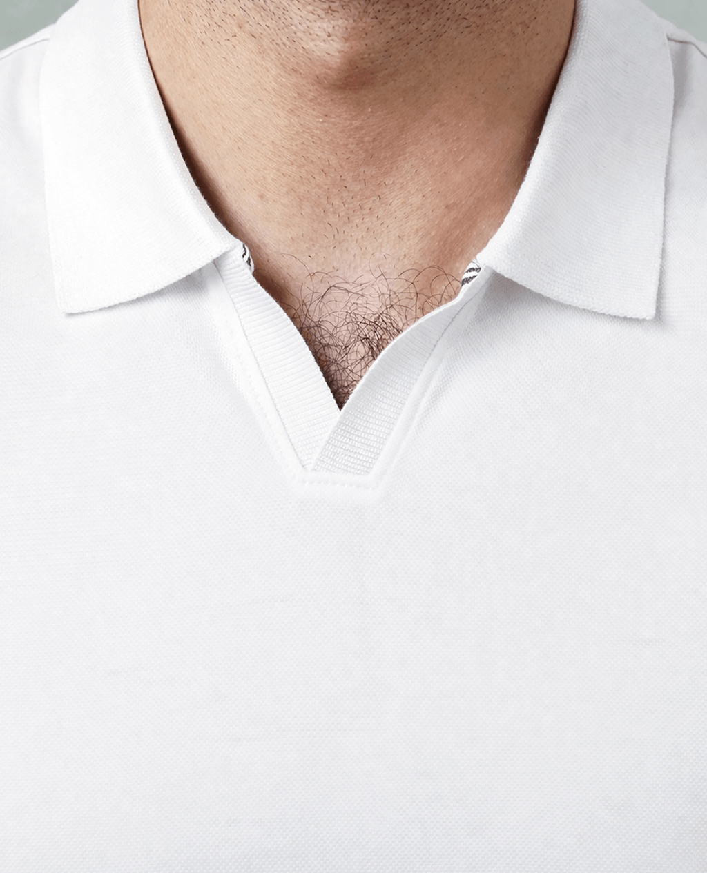 Polo White Open Collar | Pima Cotton Men