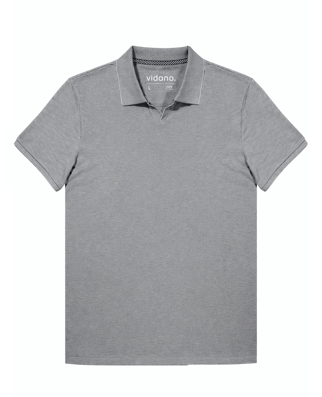 Polo Light Gray Open Collar | Pima Cotton Men