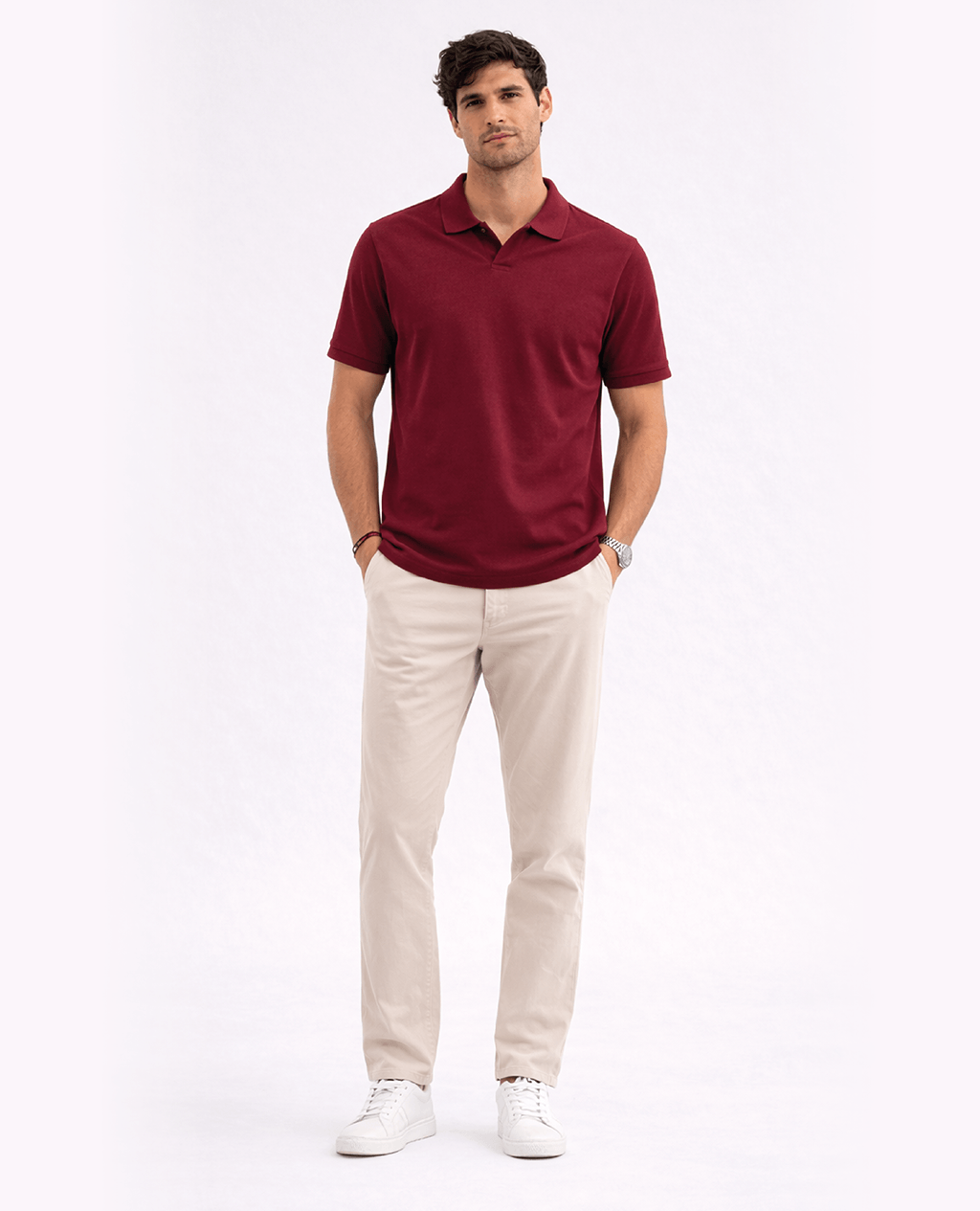 Polo Wine Open Collar | Pima Cotton Men