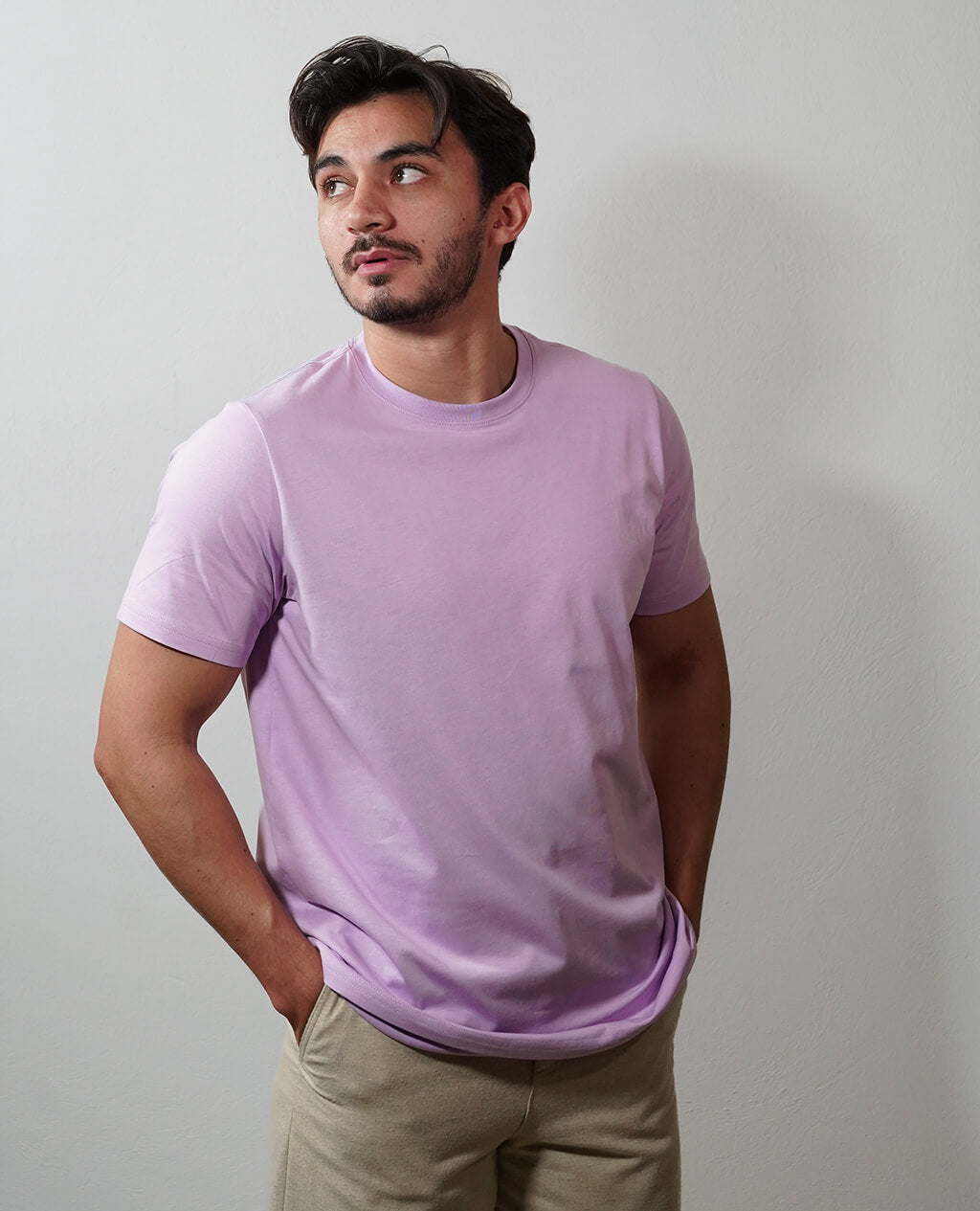 T-Shirt Lilac Round Neck | Limited Edition Pima Cotton Men