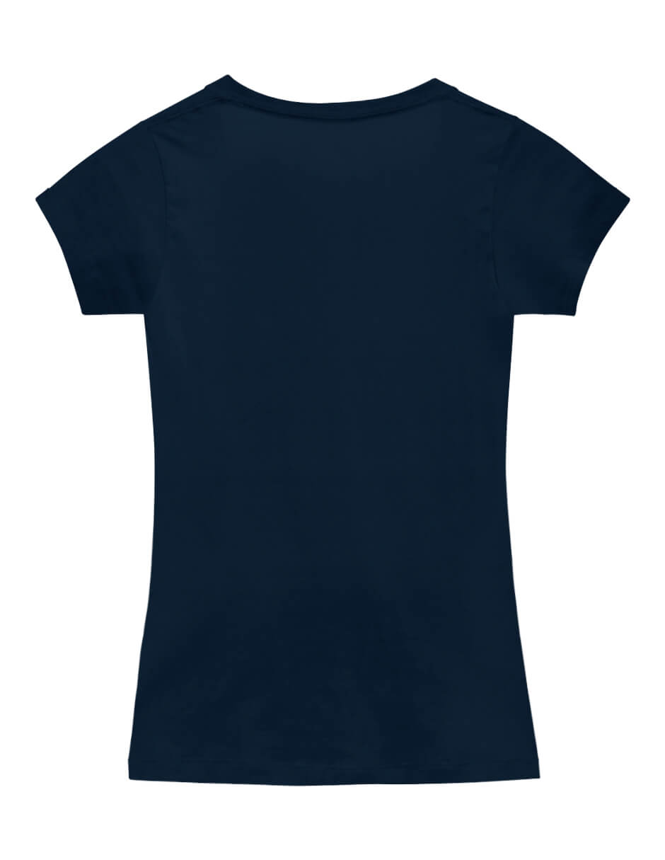 T-Shirt Navy Blue V Neck | Pima Cotton Women