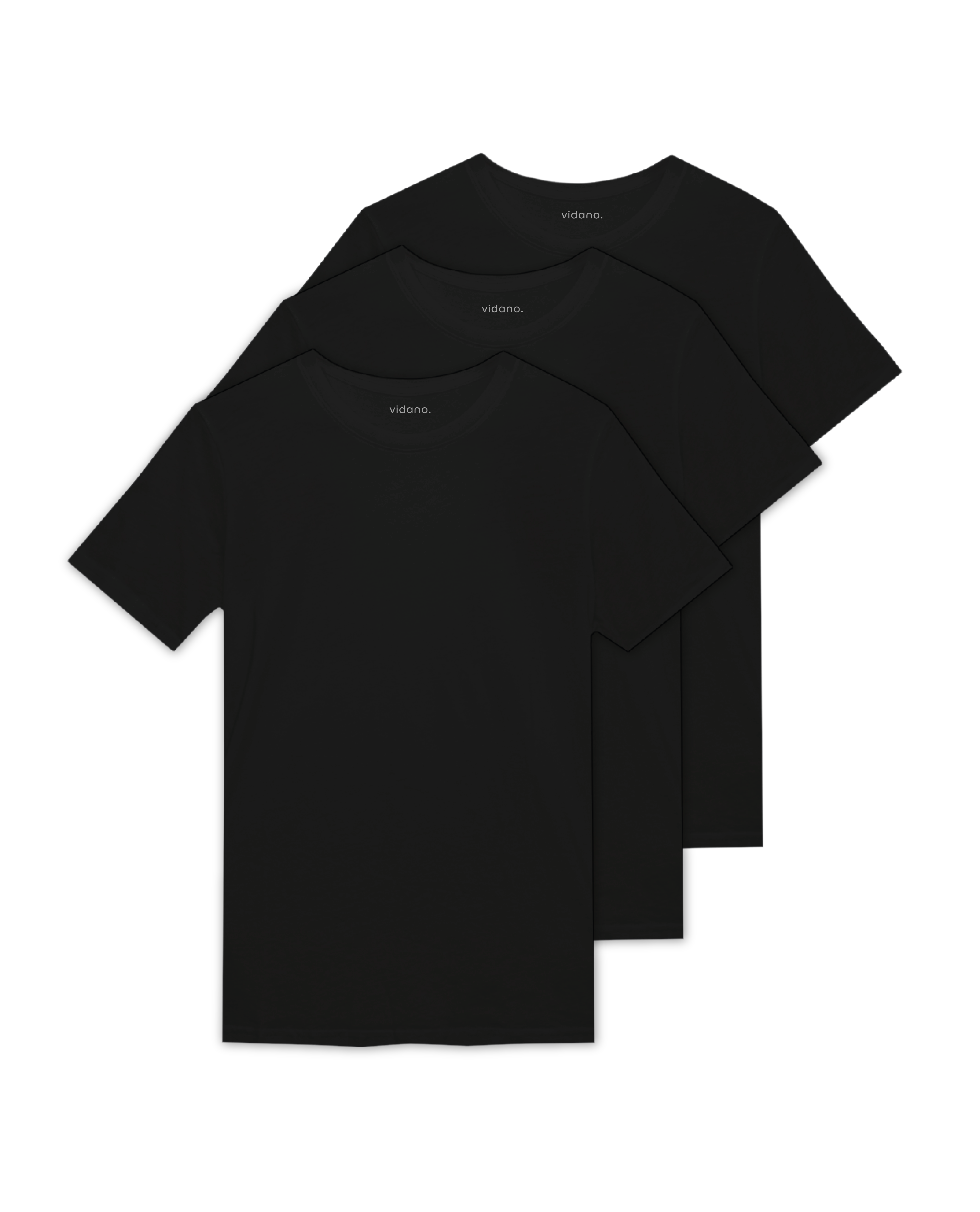3-Pack T-Shirts Black Round Neck | Premium Pima Cotton Men