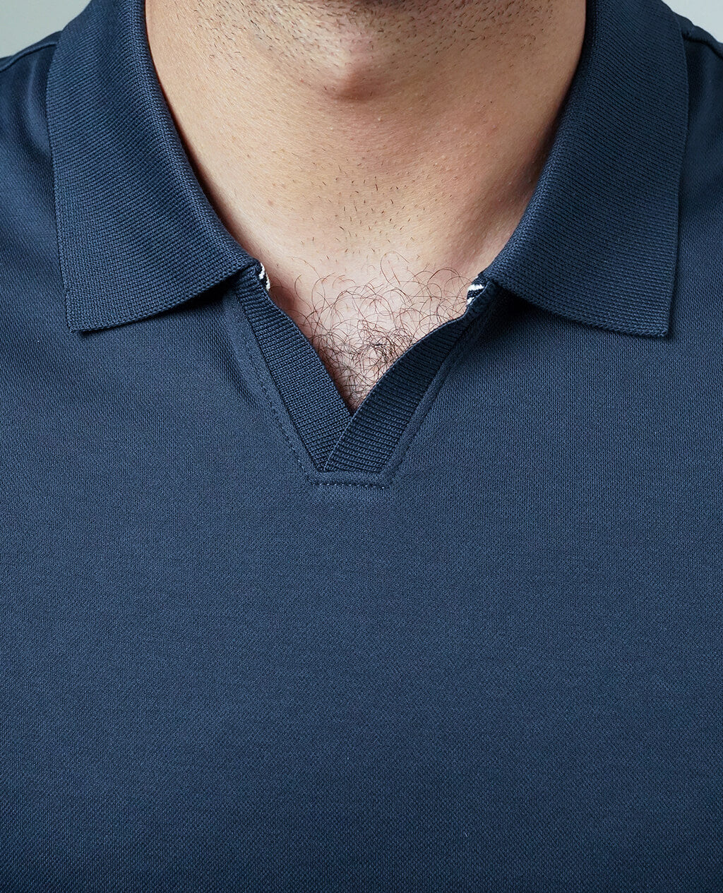 Polo Navy Blue Open Collar | Pima Cotton Men