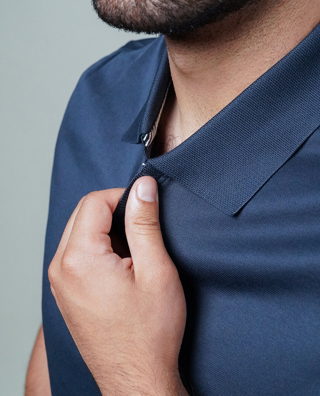 Polo Navy Blue Open Collar | Pima Cotton Men