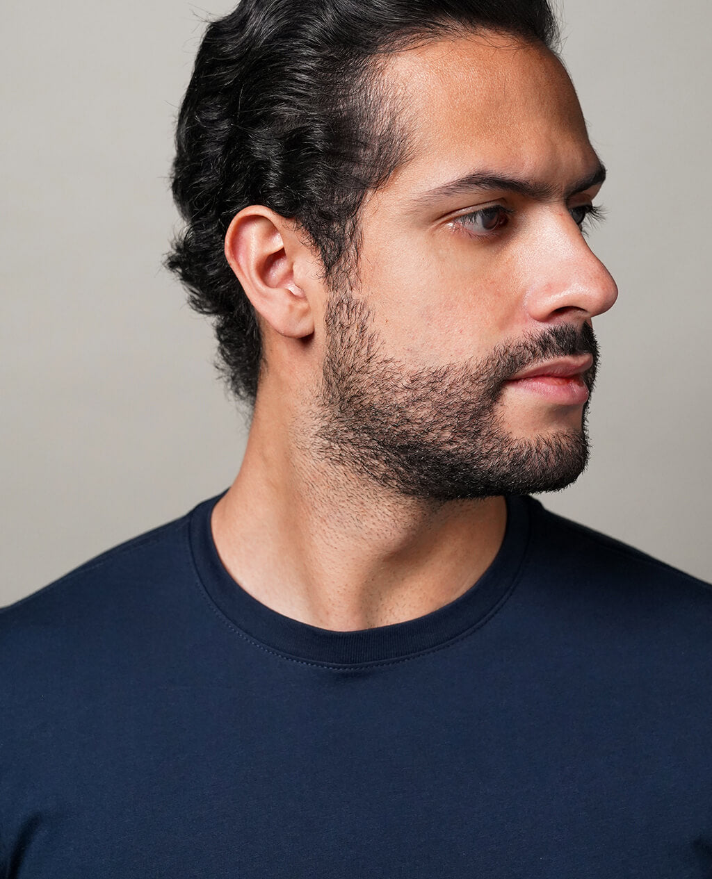 T-Shirt Navy Blue Round Neck | Pima Cotton Men