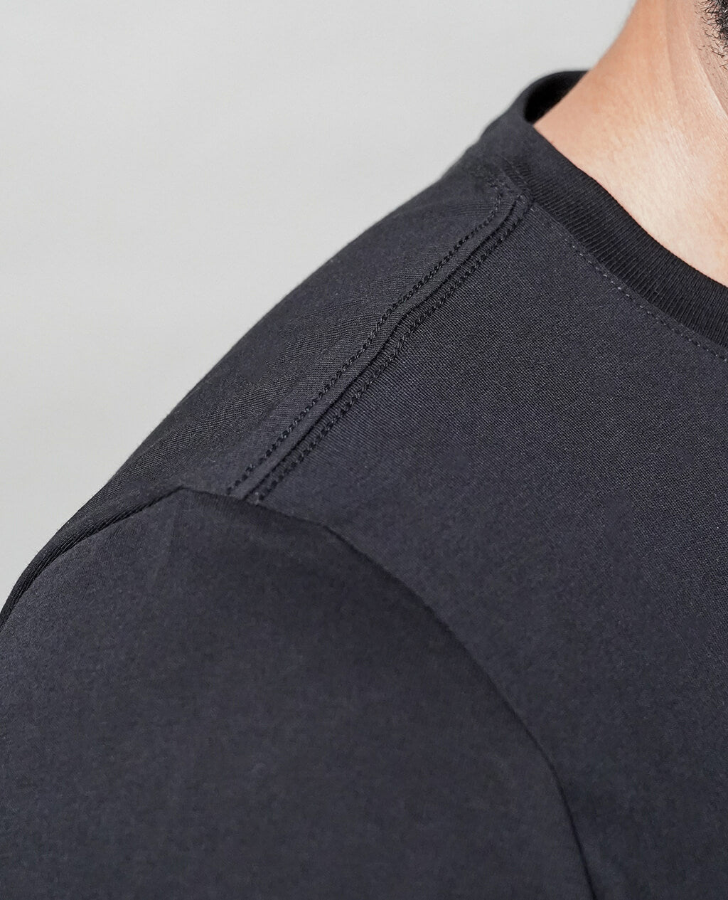 T-Shirt Black Round Neck | Pima Cotton Men