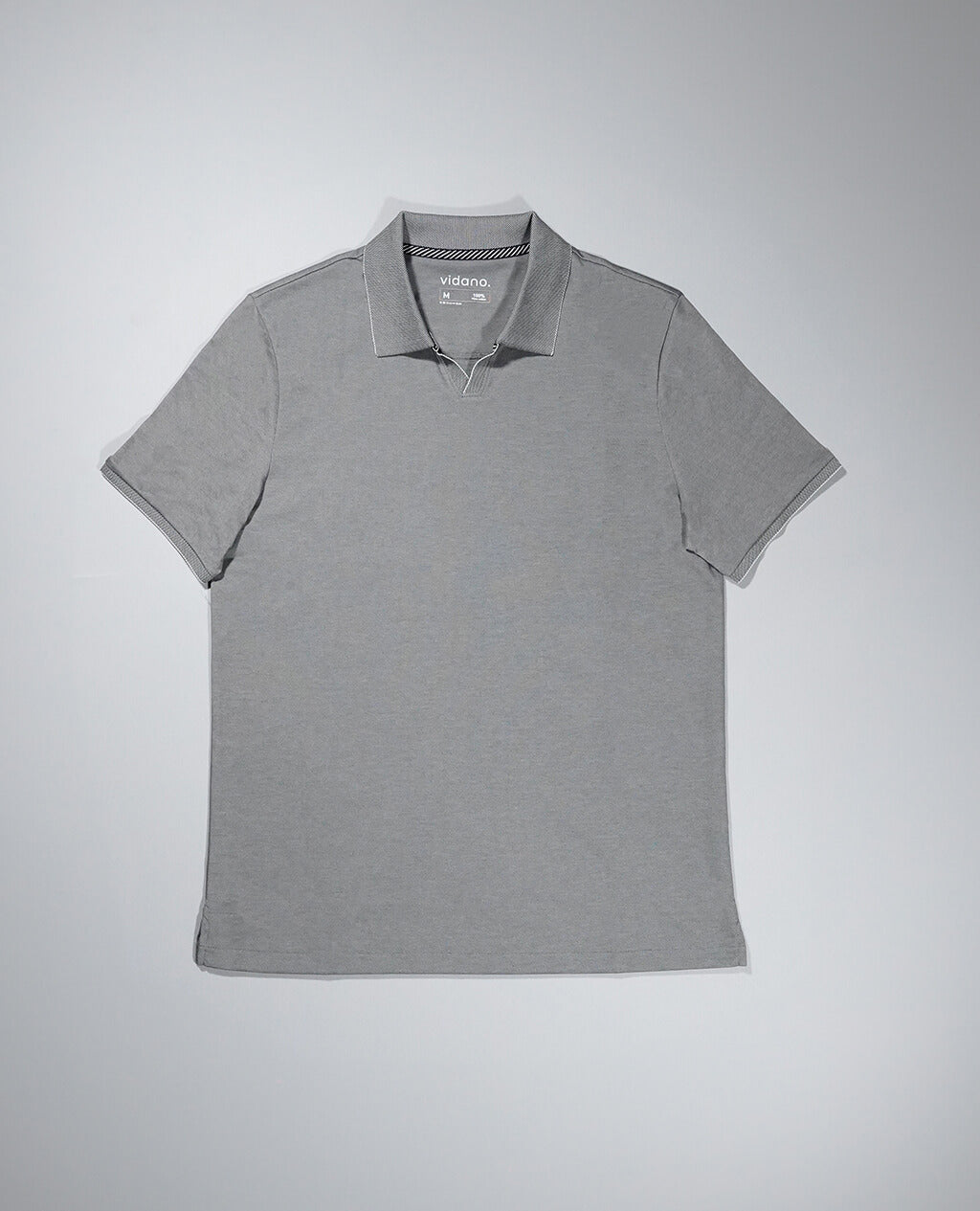 Polo Light Gray Open Collar | Pima Cotton Men