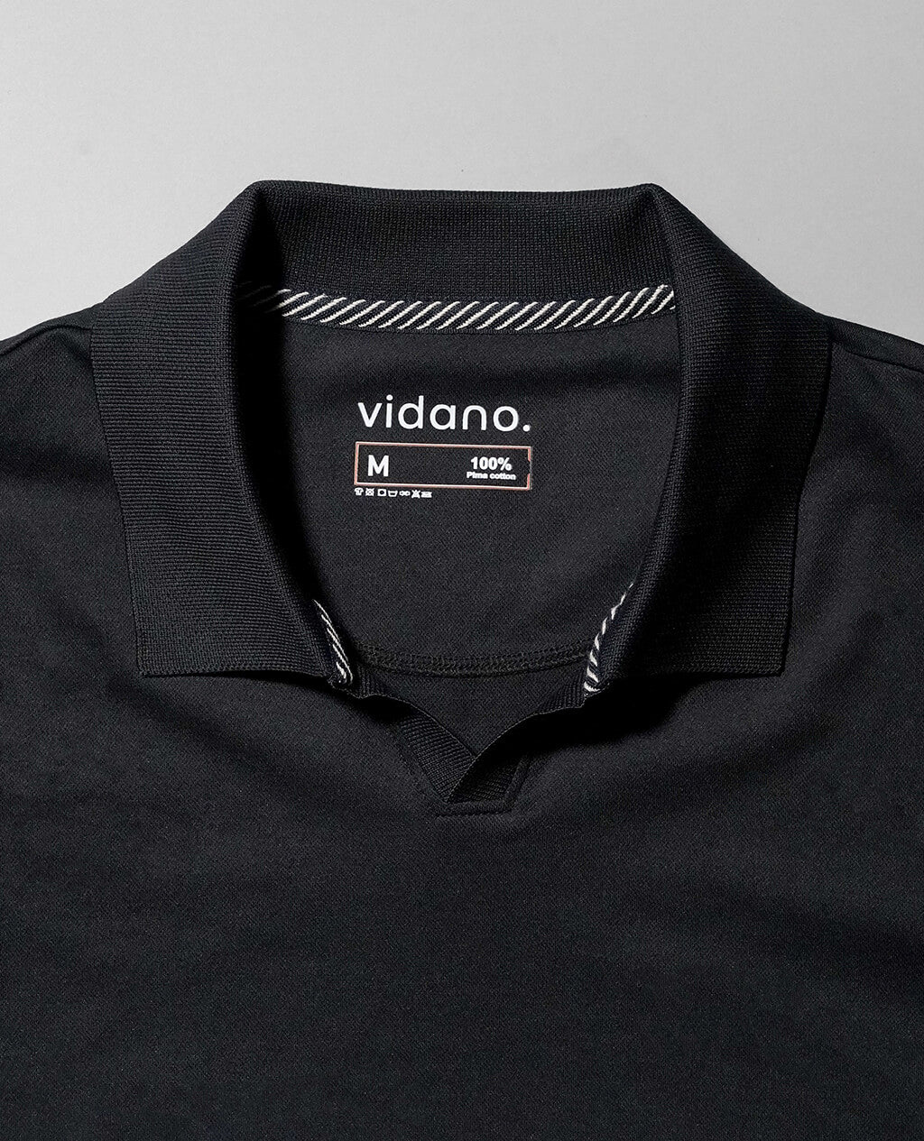 Polo Black Open Collar | Pima Cotton Men
